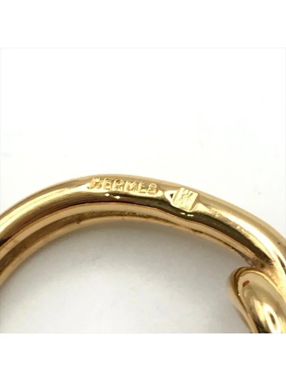 Hermes Atame Scarf Ring Gold Metal Closure - Picture 9 of 9